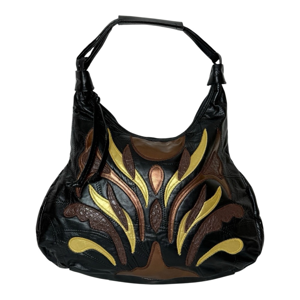 Embassy Genuine Leather Hobo Patchwork Handbag Tote 11" x 15" x 3"